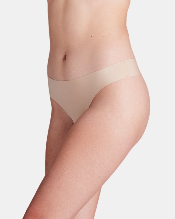 Tanga invisible UA Pure Stretch para mujer - Paquete de 3, Brown, pdpMainDesktop image number 2